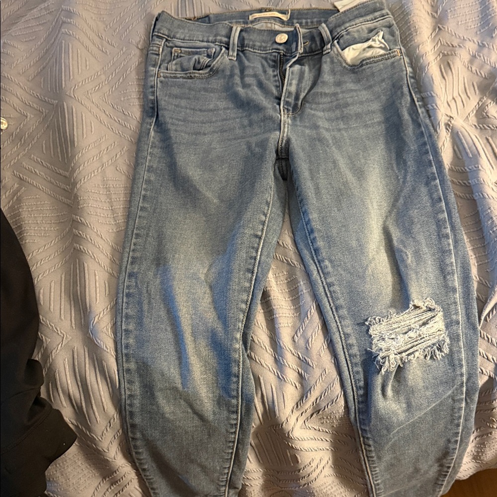 Classic Blue Distressed Women Jeans